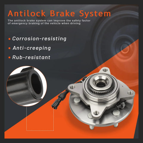 Front Wheel Hub And Bearing Assembly For 4WD Ford F150 2004 2006 2007 2008 And Lincoln Mark LT 2006 2007 2008 With 6 Lug And ABS 515079
