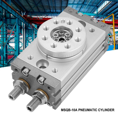 Fifteen Millimeter Aluminum Alloy Pneumatic Cylinder With 0 To 180 Degree Rotary Actuator, MSQB-10A Pneumatic Cylinder
