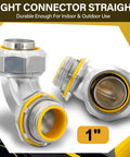 Built Tough Liquid Tight Connector 90 Degree Insulated Zinc Die Cast Metal Tight Electrical Conduit Connector For Flexible Type B 1 Inch