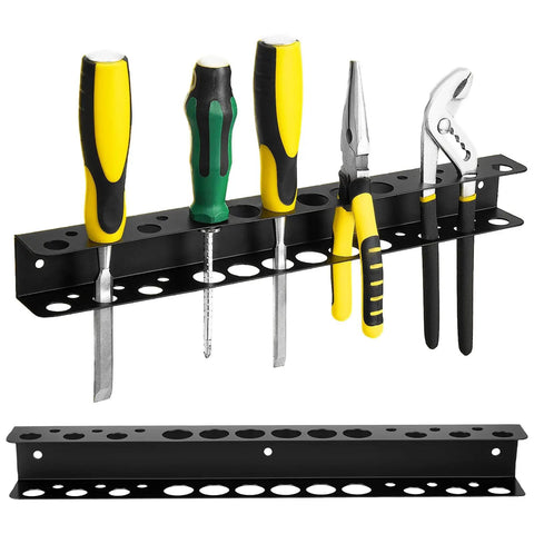 Wall Mounted Screwdriver And Pliers Organizer Rack For Garage Or Workshop, Heavy Duty Metal Tool Storage Shelf