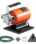 Top Tier Heavy Duty 12V DC Water Transfer Pump With Smooth 360 GPH Flow Rate And A Hella Tough 46 Foot Max Lift For Portable Rv Or Garden Bilge Draining Tasks features a durable aluminum body and accessories.