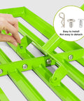Close-up of Pro Grade Stainless Steel Lawn Leveling Rake assembly detail, showing adjustable connector for 30 to 74 inch handle.