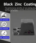 Black zinc coating description on Heavy Duty Battery Tray Screw Kit For Red Dot Sights With Installation Tools, 10.9 Grade Carbon Steel