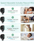 4 speed settings for 8000mAh Portable Stroller Fan With Ultra Long Battery Life, Detachable Four Speed, 360 Degree Rotation, USB Rechargeable Handheld Cooling Fan For Travel, Car Seat And Bedroom, Two Mode LED Night Light