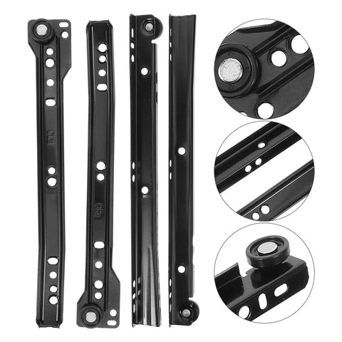 10 Inch Bottom Mount Drawer Slides For Dresser And Cabinet Repair Smooth Cold Rolled Steel Drawer Glides Durable Furniture Guide Rails 1 Set No Fuss Easy Install And Durable Construction For Home Renovations, black steel slides