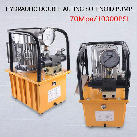 Heavy Duty 750W Electric Hydraulic Pump 110V Double Acting Solenoid Valve 10000 Psi With 7L Oil Reservoir Hella Reliable Power And Zero Hassle Setup For Everyday Garage Tasks Or Serious Shop Builds