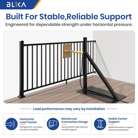 Heavy Duty Aluminum Deck Railing Kit With Adjustable Brackets For Stairs Or Flat Decks Comes Loaded With All Hardware for secure support.