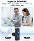 Wireless Lavalier Microphone 4 In 1 Clip On For iPhone Android USB C PC And Camera With Rotatable Clip And Active Denoise