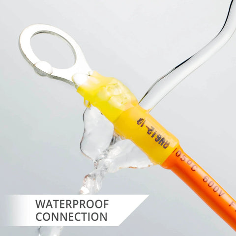 All In One Heat Shrink Wire Connectors Kit For Marine And Auto Use with insulated terminals, waterproof connection illustration