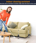 Woman using Labor-Saving Arm Jack Two-Piece Set For Wall Tile Positioning Doors Windows Cabinets and Furniture Lifts under sofa
