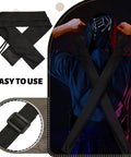 Long Sword Bag For Katana Carrying Case With Shoulder Strap Dope Ninja Sword Sheath shown with black straps and buckle detail