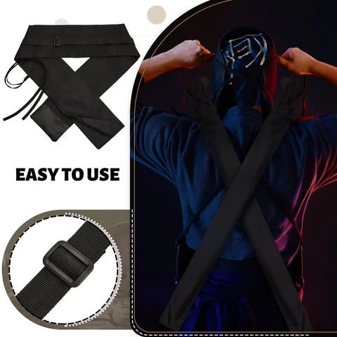 Long Sword Bag For Katana Carrying Case With Shoulder Strap Dope Ninja Sword Sheath shown with black straps and buckle detail