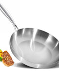 12 Inch Tri Ply Stainless Steel Pan No PFOA Or PTFE For Even Heat Quick Preheat Skillet Built To Last Cook Like A Boss