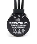 Firma 2838 4500KV Brushless Motor For RC Rigs SPMXSM4400 rear view with labels and connectors.