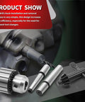 JT33 Drill Chuck One Thirty Second To One Half Inch With MT1 MT2 Morse Shanks for lathe use, shown with components