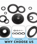 Glarks 160pcs set of M3–M16 conical knurled washers in 65Mn steel; includes Belleville and wedge-locking types