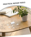 Vertical Blind Repair Kit 1 Set With Replacement Stems And Gears White on a wooden table with a plant and books.