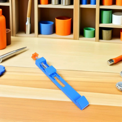 Get Tight, Precision Cuts Every Time With These Heavy Duty Adjustable Positioner Clamps For Woodworking on a wooden workbench.