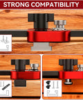 Thin Rip Table Saw Jig Guide With 3 Pulleys, Rock Solid Aluminum Alloy Build, High-Precision U Slot Cutter Jig For Woodworking, Quick Setup, Stable Material Fixation, Reduces Waste And Boosts Accuracy. Strong compatibility shown on table saw