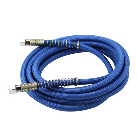 Coiled 5m High Temp Silicone Steam Hose For Iron And Boiler Use 4MPa Max Pressure Heavy Duty Steam Tube, blue, two ends visible