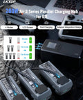 200W Parallel Drone Battery Charger Hub For DJI Air 3 And Air 3S Fast 3 Battery Charge In About 1 Hour 10 Minutes LCD Display
