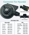 Beefy 2 Tone Car Horn For Hyundai And Kia, Waterproof 128dB Dual Tone High Low Siren, replacement connector shown for Hyundai.