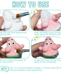 Steps of applying Air Dry Clay Varnish Ultra Gloss Sealant Prevents Cracking And Scratches on a clay figure with a brush.