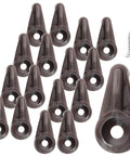 Heavy Duty Brown Mirror Hanging Clips 25 Pack Easy Snap Glass Retainer Brackets For Cabinets And Vanities Rock Solid Plastic close-up.