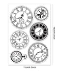 Total Standout Vintage Clock Silicone Clear Stamps With Gear Shapes Retro Transparent Rubber Blocks For Scrapbooking Journal Cards And Dope Diy Crafts That Stamp Super Smooth Every Damn Time, featuring various clock designs.