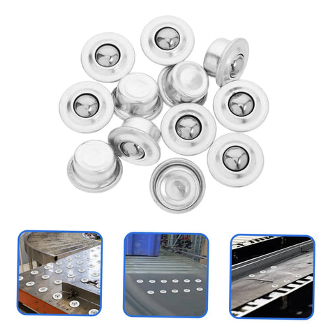 12 Pieces Mounted Bearing Casters Stainless Steel Transfer Bearings For All Directional Use Lightweight, Durable Design with Covers