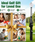 Pop Feedback Retractable Golf Swing Trainer with Click Timing Feedback and Tempo Stick gift set with family scenes