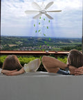 Two people relaxing under an Ultra Quiet USB Ceiling Fan With Remote And Timer, 4 Speed Portable DC Plug In Hanging Fan, scenic view