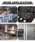 Stainless steel gap filler trim strips, 12x1x0.02 in, 5 pcs, shim stock for DIY crafts and stovetop use.