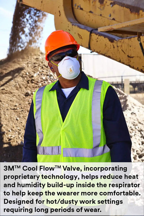 Particulate Respirator 8511 N95 Pack Of 10 NIOSH Approved Cool Flow Valve Disposable Mask With Braided Comfort Strap And M Noseclip PPE Built For Dust And Non Oil Particles On The Job