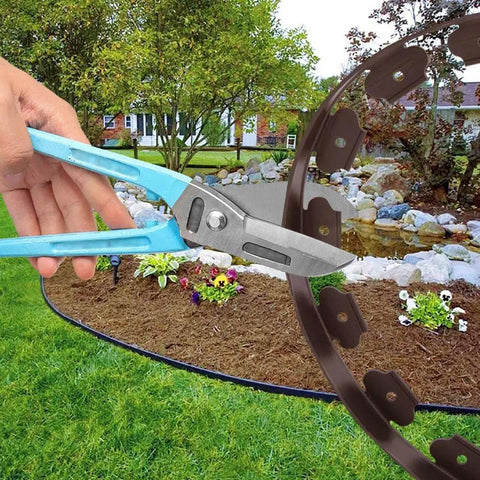 Brown 20 Feet Landscape Edging Kit No Digging With 18 Spikes Durable PE Garden Border Fence For Lawns Easy Install Edging Detail