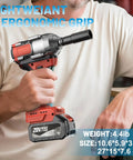 Mgym 500Nm Cordless Impact Wrench 1/2 Inch Electric Driver held in hand, showcasing lightweight design and ergonomic grip.