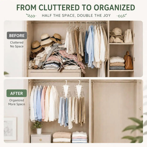 Space Saving Closet Organizer With V Shape Multi Hooks For Hats Belts Scarves And Accessories Durable ABS White 1 Pack