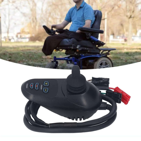 All Aluminum Electric Wheelchair Joystick Controller 18V To 30V Brushed Motor Separate Type with user in background