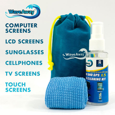 Crystal Clear Ammonia Free LCD Screen Cleaner Kit For Sonar And GPS Displays With Microfiber Cloth Drip Resistant Streak Free Pro Grade Formula For Electronics And Sunglasses One And A Half Ounce