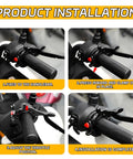 Motorcycle Cruise Control With Adjustable Throttle Lock installed on handlebars with anti slip clamp design.