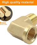 Brass 90-degree elbow fitting, 1/4 NPT male to 1/4 NPT female, forged plumbing connector