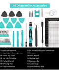 Magnetic 138 In 1 Precision Screwdriver Kit with 40 tools, including multi-size bits and repair accessories for electronics fix.