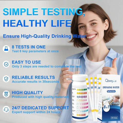 Legit Game Changer 8 In 1 Drinking Water Test Kit Featuring 50 Lead Detection Strips For Kitchen Tap And Rural Well analysis steps