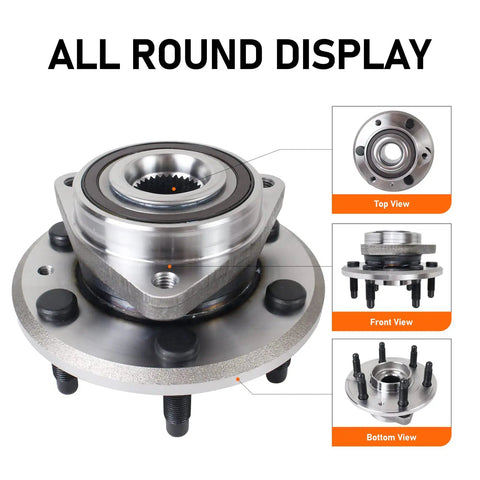 All round view of Front Or Rear Wheel Bearing And Hub Assembly Fit For 09 To 17 Chevy Traverse 6 Lug With ABS