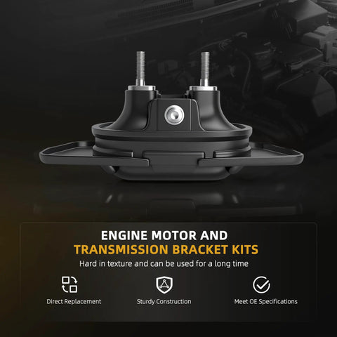 Built Tough Four Piece Engine Motor Mount And Transmission Bracket Kit Fits Chrysler 200 Sebring Dodge Avenger 2.4 Liter Automatic Gearbox Swap Parts close-up view of sturdy motor mount part.
