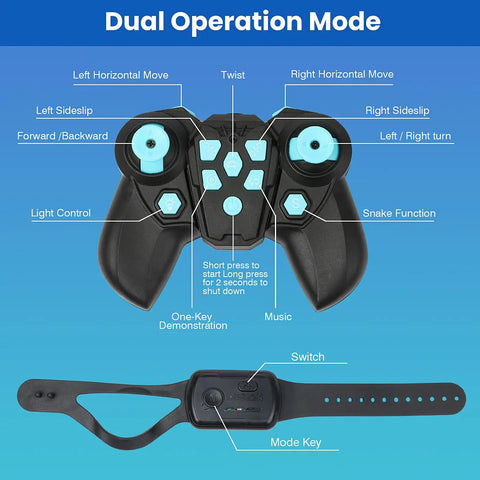 Gesture Sensing RC Stunt Car dual operation mode with remote and gesture control watch.