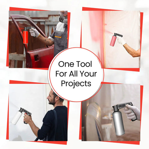 Man using Instant Aerosol Trigger Handle Converts Cans Into Spray Guns With Full Grip Trigger, Clip On Quick Attach