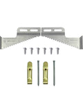 Rock Solid Self Leveling Sawtooth Picture Frame Wall Hangers For Wood Art Displays With No Hassle Easy Install Hardware Kit showing brackets, screws, and mounts.