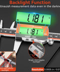 Rechargeable 6 Inch Digital Caliper With Large LCD Screen Stainless Steel Vernier Caliper Backlight Function Display