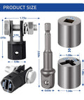Dimensions of Three Piece Scissor Jack Adapter Set for Cars with Universal Jack Socket Converter and Socket Adapter Bit